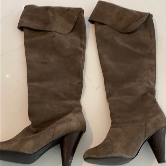 Roberto Vianni knee high grey suede boots size 8 - Picture 2 of 9
